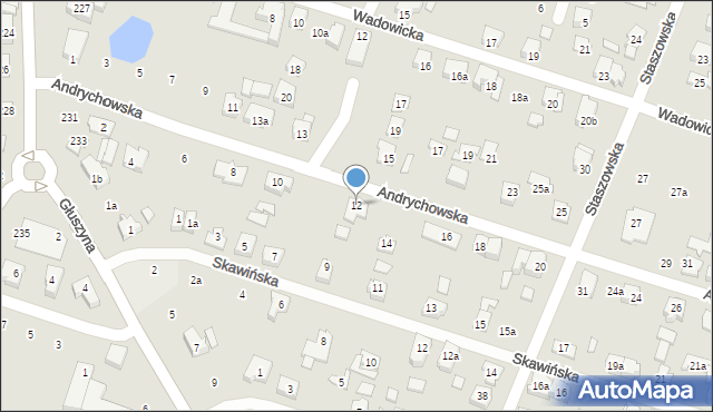 Poznań, Andrychowska, 12, mapa Poznania