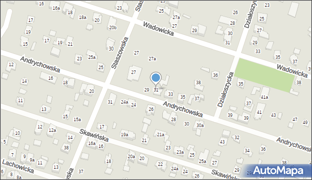 Poznań, Andrychowska, 31, mapa Poznania