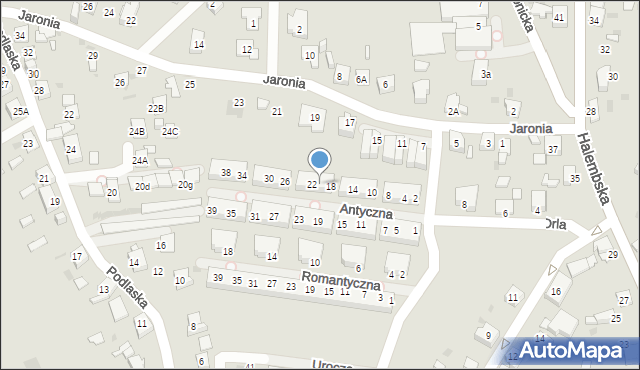 Ruda Śląska, Antyczna, 20, mapa Rudy Śląskiej