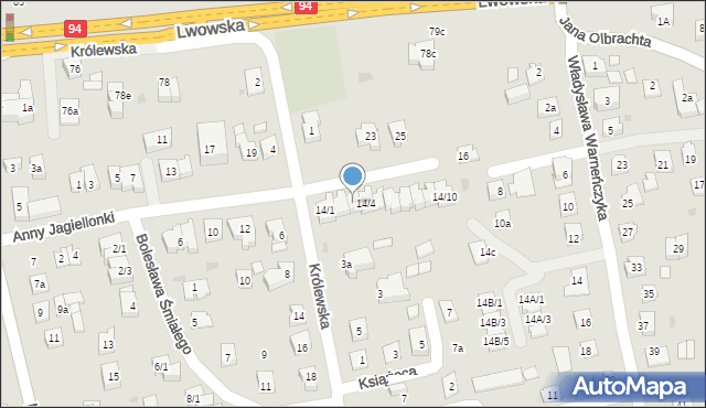 Rzeszów, Anny Jagiellonki, 14/3, mapa Rzeszów