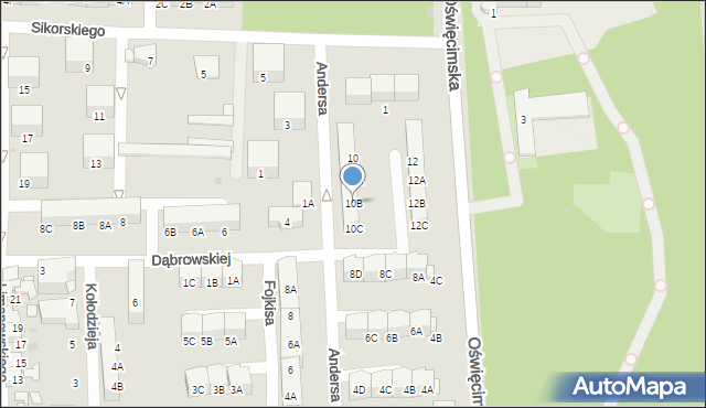 Siemianowice Śląskie, Andersa Władysława, gen., 10B, mapa Siemianowice Śląskie
