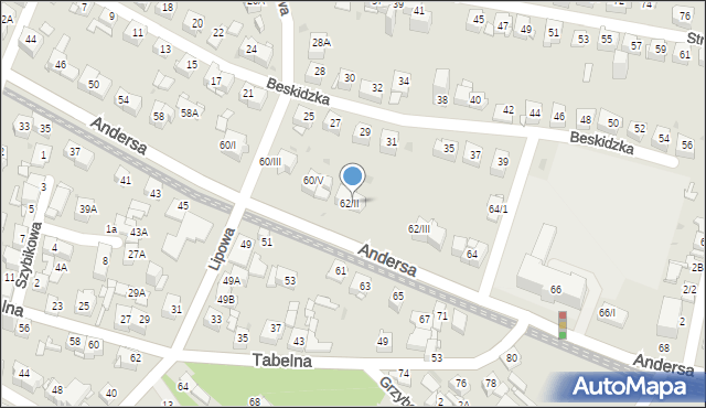 Sosnowiec, Andersa Władysława, gen., 62/II, mapa Sosnowca