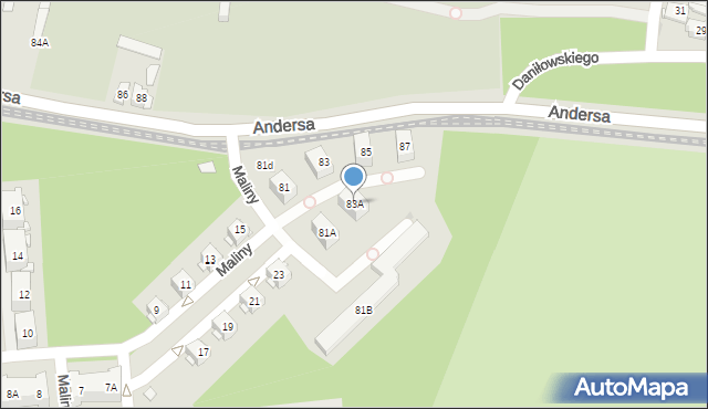 Sosnowiec, Andersa Władysława, gen., 83A, mapa Sosnowca