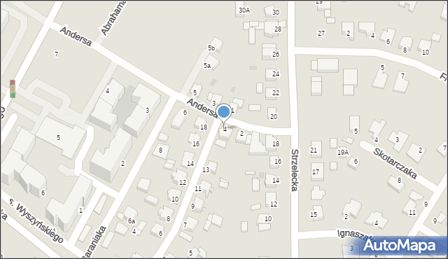 Środa Wielkopolska, Andersa Władysława, gen., 4, mapa Środa Wielkopolska
