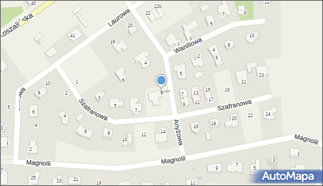 Stare Bielice, Anyżowa, 8, mapa Stare Bielice