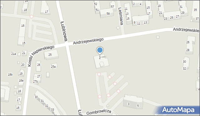 Szczecin, Andrzejewskiego Jerzego, 2, mapa Szczecina