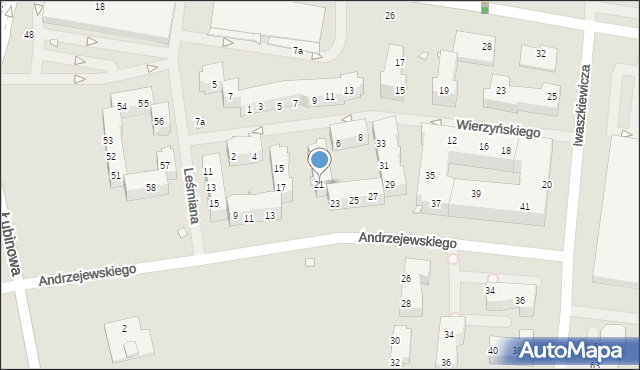 Szczecin, Andrzejewskiego Jerzego, 21, mapa Szczecina