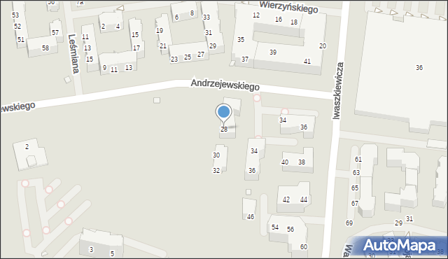 Szczecin, Andrzejewskiego Jerzego, 28, mapa Szczecina