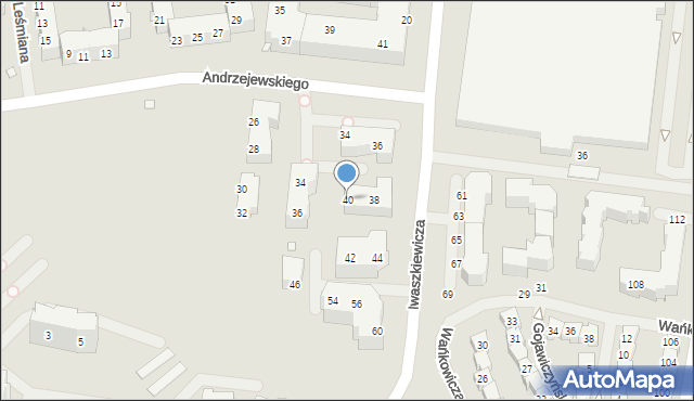 Szczecin, Andrzejewskiego Jerzego, 40, mapa Szczecina