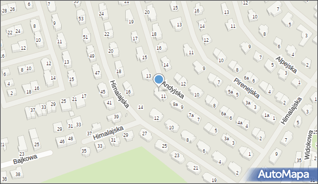 Szczecin, Andyjska, 11a, mapa Szczecina