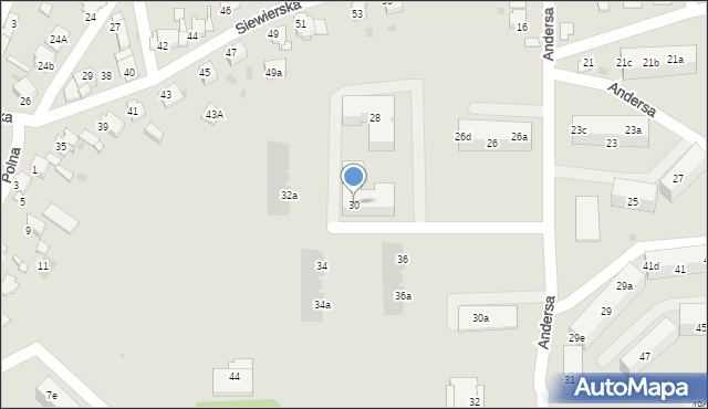 Tarnowskie Góry, Andersa Władysława, gen., 30, mapa Tarnowskie Góry