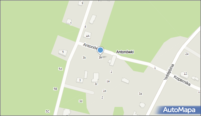 Tuszyn, Antonówka, 3A, mapa Tuszyn