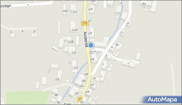 Wałbrzych, Andersa Władysława, gen., 111, mapa Wałbrzycha