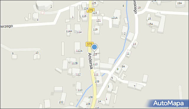 Wałbrzych, Andersa Władysława, gen., 115, mapa Wałbrzycha