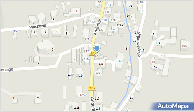 Wałbrzych, Andersa Władysława, gen., 123, mapa Wałbrzycha