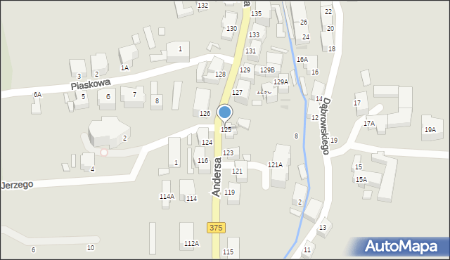 Wałbrzych, Andersa Władysława, gen., 125, mapa Wałbrzycha