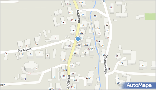 Wałbrzych, Andersa Władysława, gen., 129, mapa Wałbrzycha