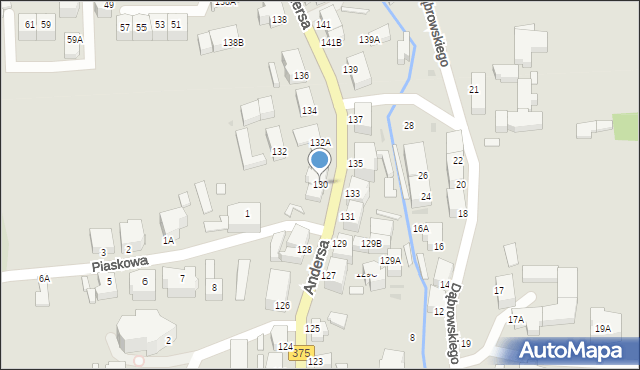 Wałbrzych, Andersa Władysława, gen., 130, mapa Wałbrzycha