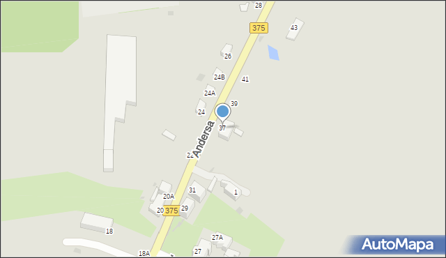 Wałbrzych, Andersa Władysława, gen., 37, mapa Wałbrzycha