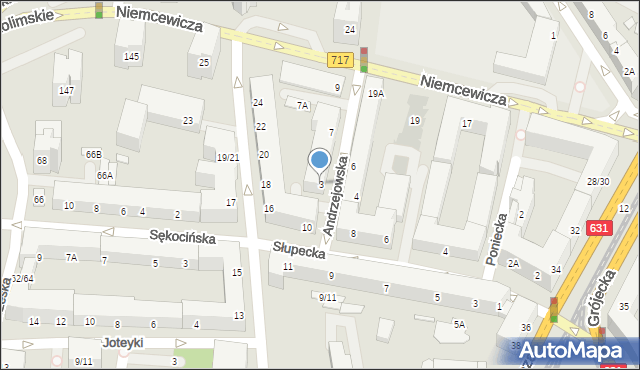 Warszawa, Andrzejowska, 3, mapa Warszawy