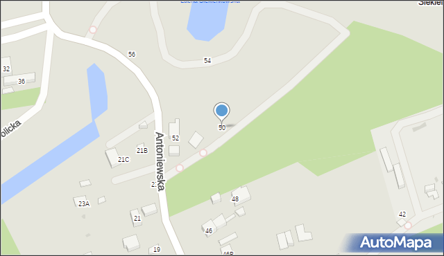 Warszawa, Antoniewska, 50, mapa Warszawy