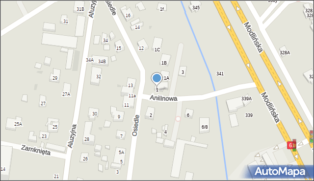 Warszawa, Anilinowa, 1, mapa Warszawy