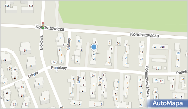 Warszawa, Antygony, 4, mapa Warszawy