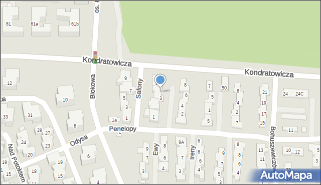 Warszawa, Antygony, 5, mapa Warszawy