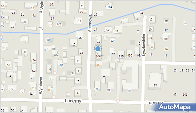 Warszawa, Antenowa, 10A, mapa Warszawy