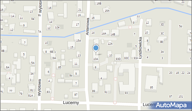 Warszawa, Antenowa, 10B, mapa Warszawy