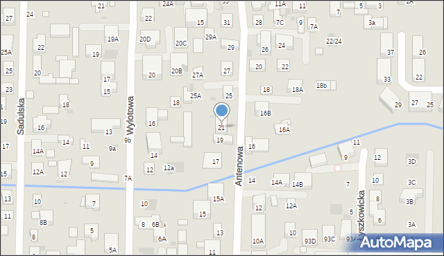 Warszawa, Antenowa, 21, mapa Warszawy