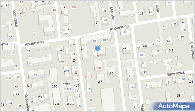 Ząbki, Andersena Hansa Christiana, 18H, mapa Ząbki