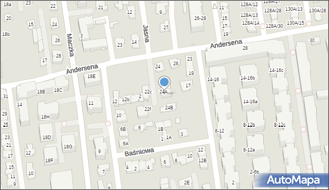 Ząbki, Andersena Hansa Christiana, 24C, mapa Ząbki