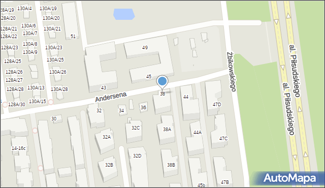 Ząbki, Andersena Hansa Christiana, 38, mapa Ząbki