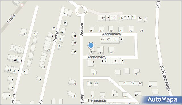 Zabrze, Andromedy, 2, mapa Zabrza