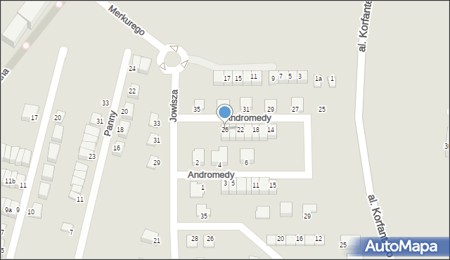 Zabrze, Andromedy, 26, mapa Zabrza