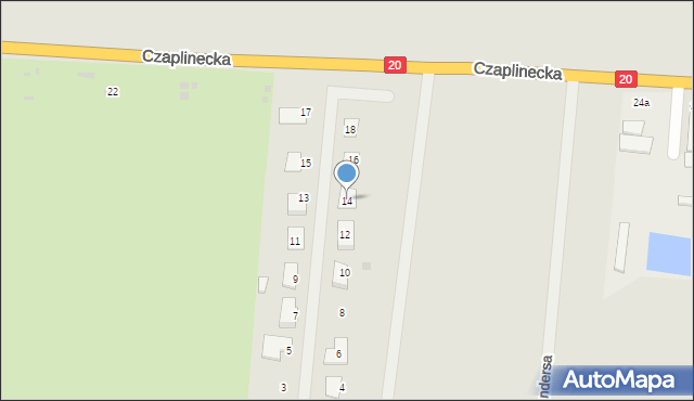 Złocieniec, Andersa Władysława, gen., 14, mapa Złocieniec