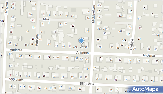 Zwoleń, Andersa Władysława, gen., 42, mapa Zwoleń