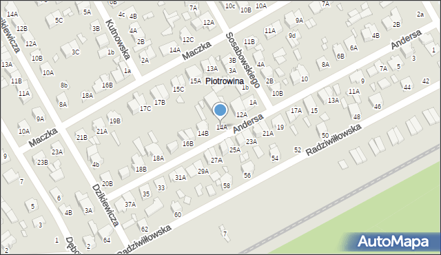 Żyrardów, Andersa Władysława, gen., 14A, mapa Żyrardów