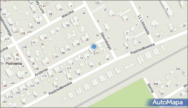 Żyrardów, Andersa Władysława, gen., 3, mapa Żyrardów