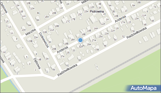 Żyrardów, Andersa Władysława, gen., 31A, mapa Żyrardów