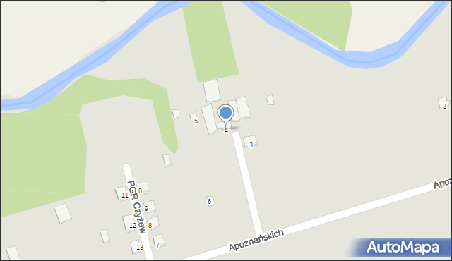 Czyżew, Apoznańskich, 4, mapa Czyżew