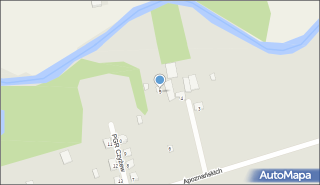 Czyżew, Apoznańskich, 5, mapa Czyżew