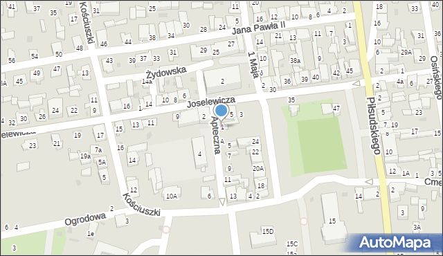 Kock, Apteczna, 1, mapa Kock