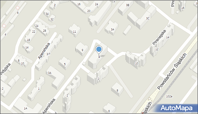 Warszawa, Apenińska, 4, mapa Warszawy