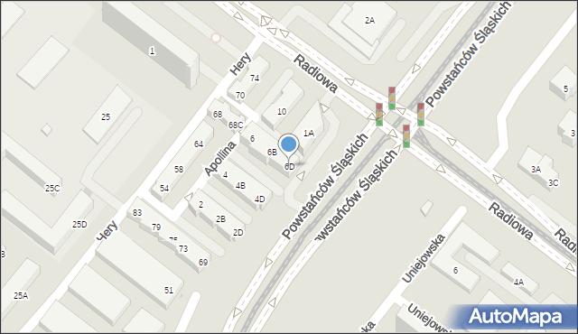 Warszawa, Apollina, 6D, mapa Warszawy