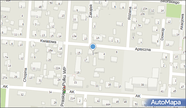 Warszawa, Apteczna, 2, mapa Warszawy