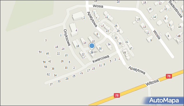 Zabrze, Apatytowa, 26, mapa Zabrza