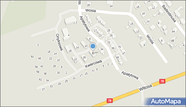 Zabrze, Apatytowa, 30, mapa Zabrza