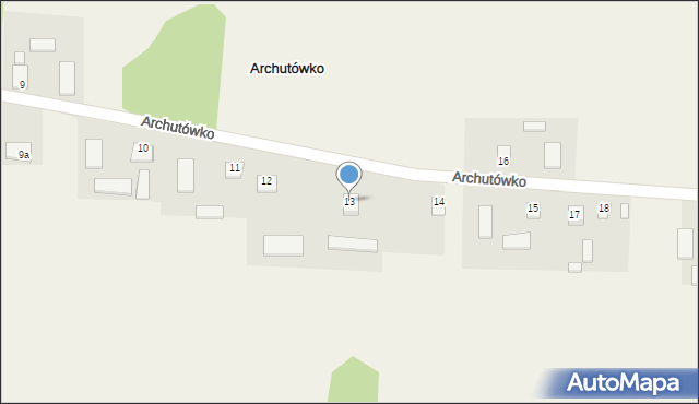 Archutówko, Archutówko, 13, mapa Archutówko